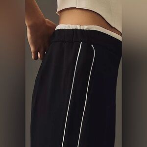 Maeve by Antthropologie Pull On Black/White Stripe Track Pants, Sz XS